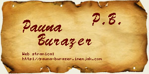 Pauna Burazer vizit kartica